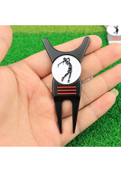 Golf Onarım Aracı Golfçü Eğitimi Kadın Erkekler Marker İle Golfçü Siyah Uygulama (Yurt Dışından) fırsatları