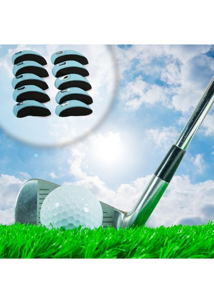 10 Adet Golf Demir Headcovers Golf Kulübü Kafa Kapağı Görüntülenebilir Pencere Koruma Mavi (Yurt Dışından) modelleri