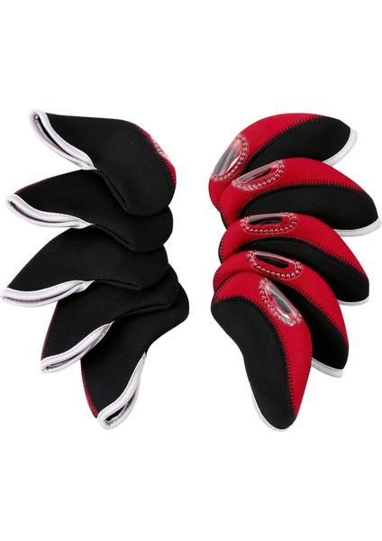 10 Adet Golf Demir Headcovers Golf Kulübü Kafa Kapağı Görüntülenebilir Pencere Koruması Kırmızı (Yurt Dışından) modelleri