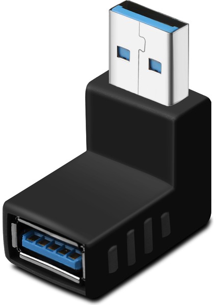 USB 3.0 Aşağı Açılı Konnektör Erkek Dişi 90 Derece Uzatma Adaptörü