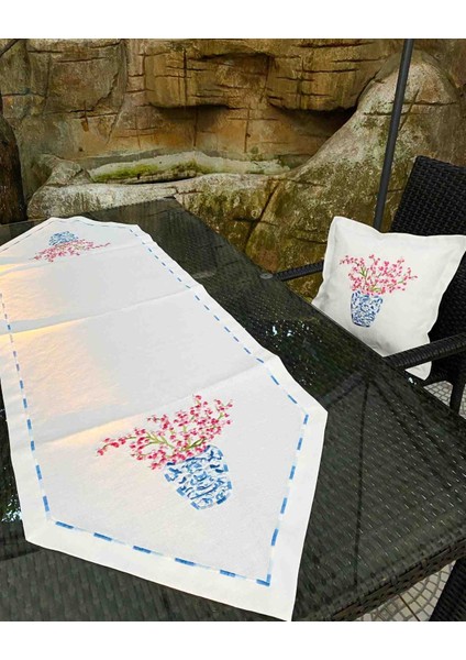 Bleu Blanc Runner & Kırlent