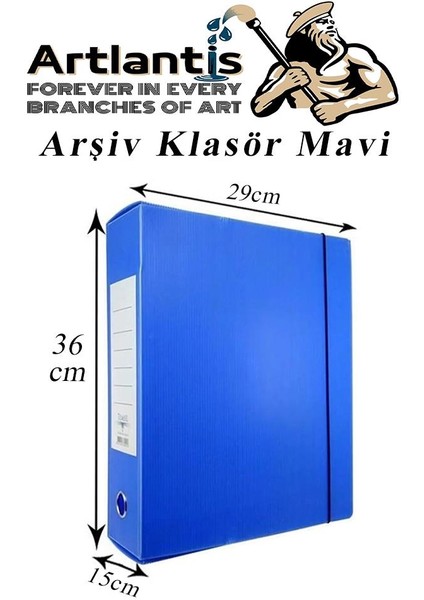 Mavi Arşiv ve Proje Kutusu 29X36X15CM 1 Adet Arşiv Klasörü Lastikli Plastik Arşiv Klasörü Büro Okul Sınıf