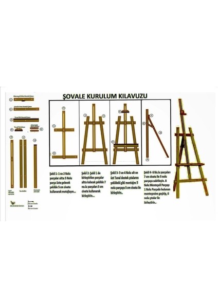 172 cm Ahşap Şövale (Çam-Göknar) indirimleri