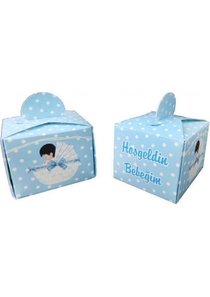 Lokumluk Karton Hoşgeldin Bebek Mavi Pk:25