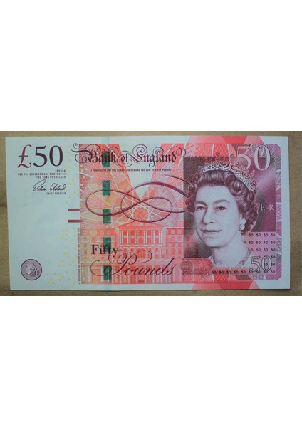 Great Brıtaın Ingiltere 50 Pounds Kraliçe Çil Banknot