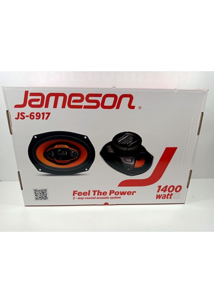 Oval Hoparlör – 1400W Jameson JS-6917 Amfi Uyumlu Kayık Hoparlör