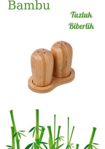 Rossel Premium Bambu Taban Tuzluk ve Biberlik Seti 2'li