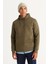 Erkek Haki Standart Fit Normal Kesim Içi Polarlı 3 Iplik Kapüşonlu Kanguru Cepli Pamuklu Sweatshirt 1
