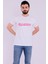 Oppenheimer Barbie Yazılı Beyaz Kısakol Erkek Tshirt 2
