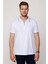 Erkek Polo Yaka Slim Fit Pamuk Fermuarlı Pike Beyaz Tişört 2