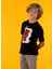 Baskılı Siyah Erkek Çocuk T-Shirt HRBTXT010 2