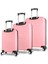 Puzzle Abs 3'lü Valiz Seti Pembe 2