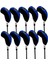 10PCS Neopren Golf Ütüler Kafa Kapağı Seti Hibrid Kafa Kapağı Koruyucu Kapaklar Mavi Siyah (Yurt Dışından) 2