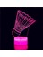 3D Badminton Gece Işığı Lambası Illusion 7 Renk Değiştirme Dokunmatik Anahtarı Masa Masa Dekorasyon Lambaları Akrilik Düz Abs Taban USB Kablosu Oyuncak ile Hediye (Yurt Dışından) 1