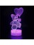 LED Gece Lambası 3D Gece Lambası Ay Lambası Akülü Stand Yıldızlı Lamba Yatak Odası Dekoru Gece Işıkları Çocuklara Hediye Ay Işığı (Siyah Taban 7 Renk, Ayı-2) (Yurt Dışından) 1