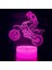 3D Motosiklet Araba Gece Lambası LED Lamba Illusion 7 Renk Değiştirme Dokunmatik Anahtar Masa Masa Dekorasyon Lambaları Doğum Günü Hediyesi Akrilik Taban USB Kablosu Oyuncak (Yurt Dışından) 1