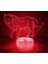 3D Kurt Gece Işığı Lambası Illusion 7 Renk Değiştirme Dokunmatik Anahtar Masa Masa Dekorasyon Lambaları Akrilik Düz Abs Taban USB Kablosu Doğum Günü Hediyesi Oyuncaklar (Yurt Dışından) 1