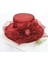 Eva Organza Örgü Çiçek Katlanabilir Büyük Ağzına Kadar Plaj Güneş Şapka - Şarap Kırmızısı (Yurt Dışından) 2