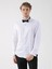 Beyaz Erkek Slim Fit Ata Yaka Duble Manşetli Kol Gömlek 2