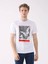 Beyaz Erkek Regular Fit Baskılı Casual O Yaka T-shirt 3