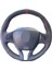 Renault Clio 4 Joy 2014 Süet Spor Kırmızı Yüzüklü Kırmızı Dikiş Direksiyon Kılıfı Krom Kapak Uyum 1