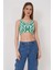 23256430 Triko Desenli Askılı Kare Yaka Atlet Yesıl 2