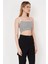 23254291 Kaşkorse Ince Askılı Çizgi Desen Crop Atlet Sıyah 2