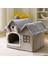 Kedi Yatakları Kitten Mağara Çadırı Yarı Kapalı Nefes Alabilir Köpek Yatağı Kedi Aksesuarları 49cmx39cmx46cm (Yurt Dışından) 4