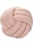 Yuvarlak Peluş Düğümlü Atma Yastığı El Yapımı Açık Pembe (Yurt Dışından) 1