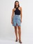 80548 Yanları Cepli Midi Denim Etek-Mavi 1