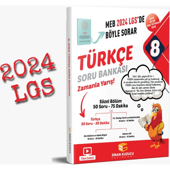 Sinan Kuzucu Yayınları 8.sınıf Türkçe + Anlam Bilgisi + T.c. Inkılap Tarihi Soru Bankası Seti (2024)