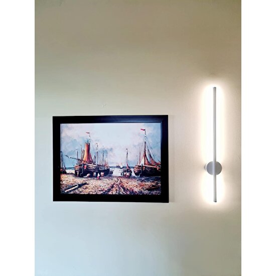E-Trendy Shop Modern Dekoratif LED Duvar Aplik 60CM Beyaz Kasa 3000K Gün Işığı