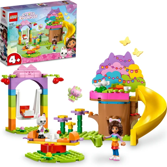 LEGO® Peri Kedi’nin Bahçe Partisi 10787 - 4 Yaş ve Üzeri Çocuklar için Ağaç Ev İçeren Gabby’s Dollhouse Yaratıcı Oyuncak Yapım Seti (130 Parça)
