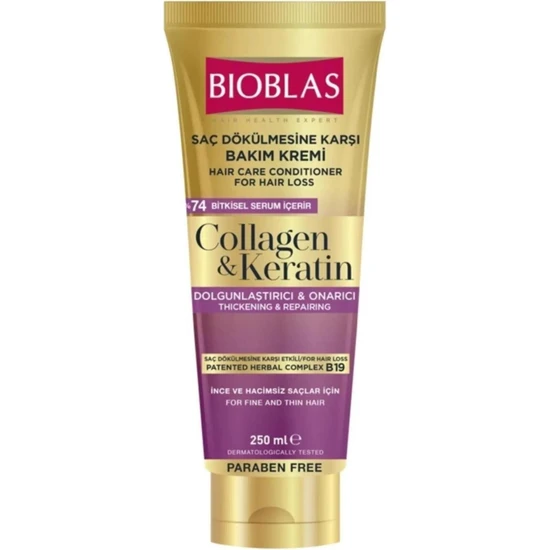 Bioblas Collagen Ve Keratin Saç Dökülmesine Karşı Saç Bakım Kremi 250 ml