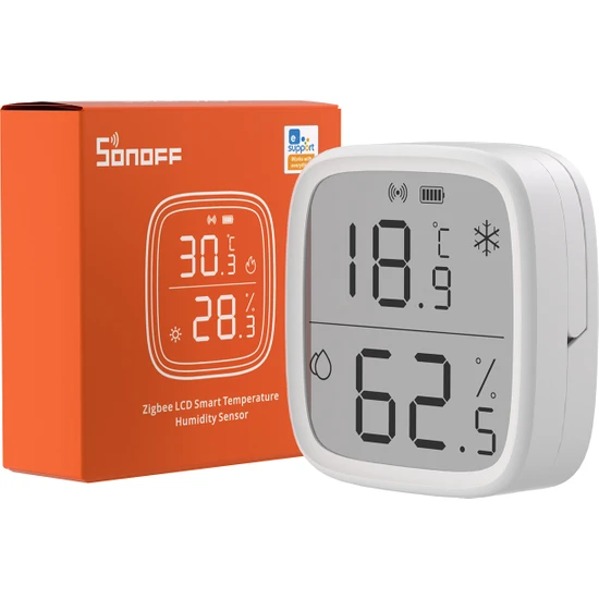 Sonoff Snzb 02D LCD Ekranlı Akıllı Ev Sıcaklık ve Nem Sensörü