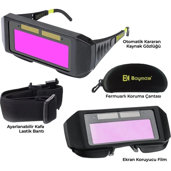 Baymax Max-Weld BX-3200 Otomatik Kararan Colormatik Kaynak Gözlüğü