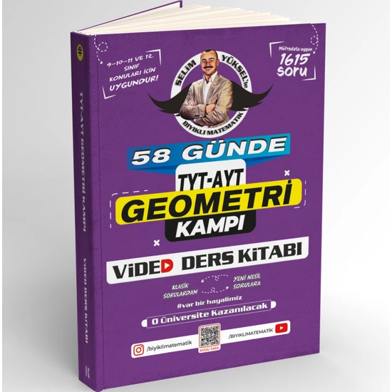 Bıyıklı Matematik Yayınları 58 Günde TYT AYT Geometri Kampı Video Ders Kitabı Selim Yüksel