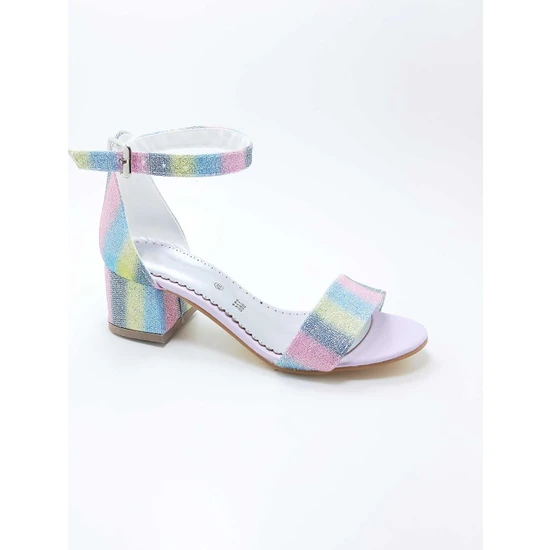 İeg Perla Kids Kız Çocuk Gökkuşagı Desen-Rainbow Abiye Ayakkabı