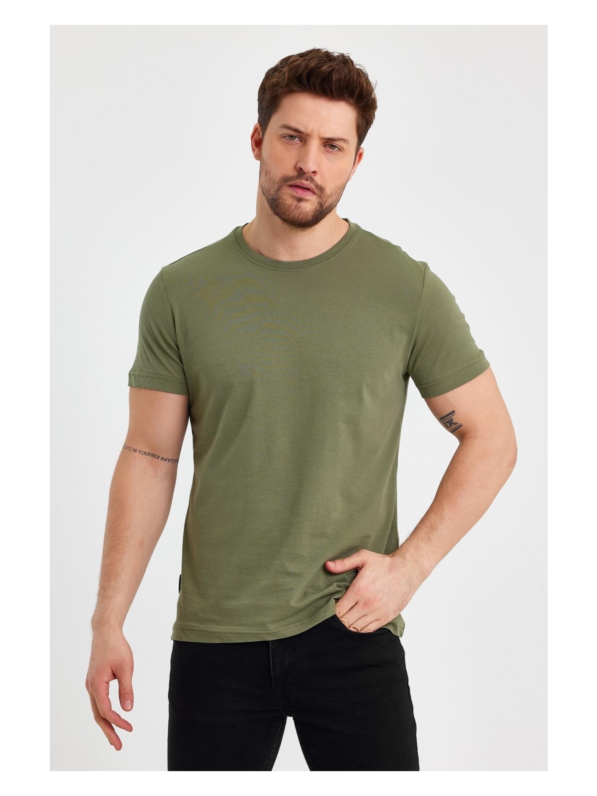 Mmetalic Erkek Siyah T- Shirt Regular Fit Rahat Kesim Bisiklet Yaka Basic Tişört - Görsel 9