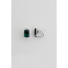 So CHIC Doğanın Renkleri 18 Ayar Beyaz Altın Kaplama Gümüş Baget Küpe