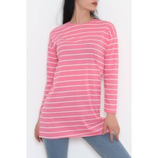 Shopamani Çizgili Tunik Pembe - 11313.1567.