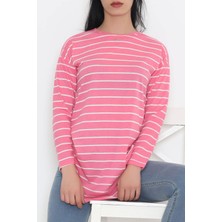 Shopamani Çizgili Tunik Pembe - 11313.1567.