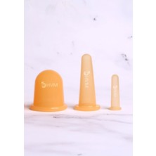 KFC Home Silikon Masaj Kupası Seti 3'lü Turuncu Selülit Masaj Seti