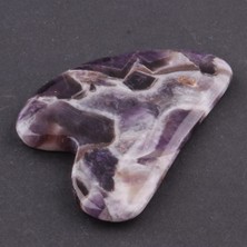 KFC Home Ametist Doğal Taşı Kalpli Gua Sha Masaj Taşı