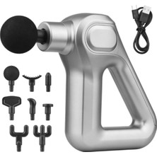 KFC Home Fascial Gun KH-750 Gri LCD Sporcu Egzersiz Masaj Aleti 8 Başlıklı