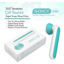 KFC Home S40 Ice Massage Soğuk Buz Masaj Roller -Tam Tur Dönen Metal Başlık  Çift (Yedek) Başlıklı Mavi