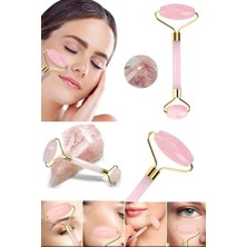 KFC Home Doğal Çift Taraflı Pembe Kuvars Taşı Masaj Aleti Roller