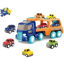 Çocuk Taşıma Kamyon Oyuncak Taşıyıcı Kamyon Çeşitli Araçlar Playset Playset Büyük Taşıma Kamyon 4 Sevimli Geri Çekin Araçları | Diecasts & Amp;oyuncak Araçlar (Yurt Dışından)