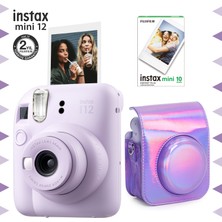 Fujifilm Instax Mini 12 Lila Fotoğraf Makinesi - 10'lu Film ve Parlak Kılıf Seti