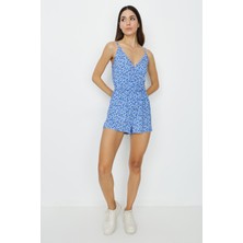 Select Moda Kadın V Yaka Askılı Tulum